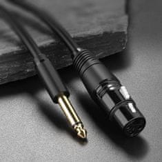 Ugreen Ugreen audio kábel mikrofónový kábel XLR (samica) - 6,35 mm jack (samec) 3 m (AV131)