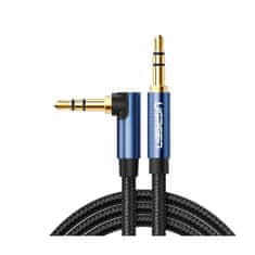 Ugreen Ugreen audio kábel AUX uhlová zástrčka minijack 3,5 mm 2 m modrá (AV112)