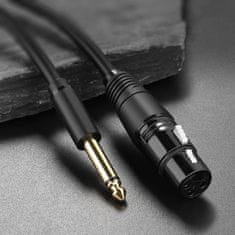 Ugreen Ugreen audio kábel mikrofónový kábel XLR (samica) - 6,35 mm jack (samec) 5 m (AV131)