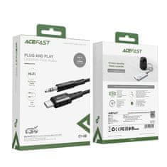AceFast Acefast audio kábel USB typ C - 3,5 mm mini jack (samec) 1,2 m, AUX čierny (C1-08 black)