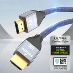 WOZINSKY Wozinsky HDMI 2.1 kábel 8K 60 Hz 48 Gbps / 4K 120 Hz / 2K 144 Hz 2 m strieborný (WHDMI-20)