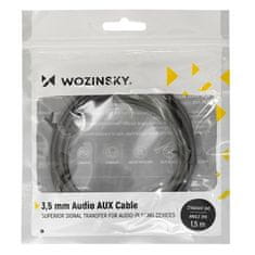 WOZINSKY Wozinsky Uhlový AUX kábel (samec-samec) Mini jack kábel 1,5 m čierny