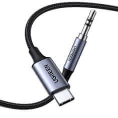 Ugreen Ugreen stereo audio kábel AUX 3,5 mm mini jack - USB typ C pre tablet telefón 1 m čierny (CM450 20192)