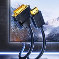 Ugreen Obojsmerný HDMI - DVI kábel Ugreen 2 m čierny (HD106)