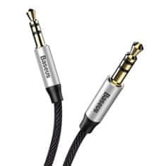 BASEUS Baseus Yiven M30 stereo audio kábel AUX 3,5 mm mini jack 1,5 m strieborný/čierny (CAM30-CS1)