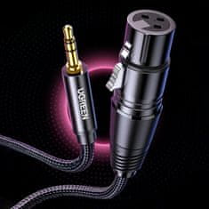 Ugreen Ugreen Audio kábel 3,5 mm mini jack (samec) - XLR (samica) 1 m čierny (AV182)