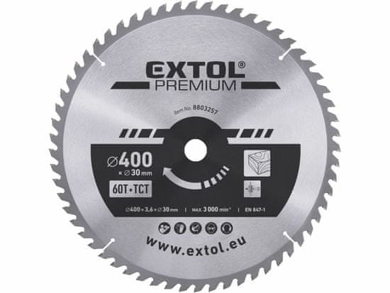 Extol Premium Kotúč pílový s SK plátkami, Ø400x3,8x30mm, 60z, EXTOL PREMIUM