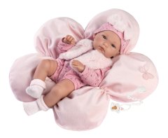 Rappa Llorens 63592 NEW BORN DIEVČATKO - realistická bábika bábätko s celovinylovým telom - 35 cm