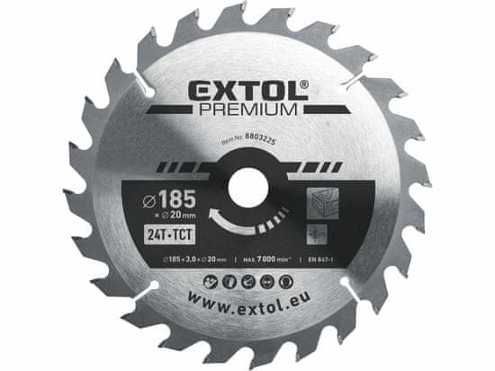 Extol Premium Kotúč pílový s SK plátkami, Ø185x3,2x20mm, 24z, EXTOL PREMIUM