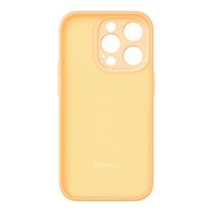 BASEUS Liquid Silica Gel Case pro iPhone 14 Pro (Sunglow)+ tvrzené sklo + čisticí sada