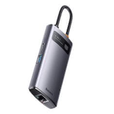 BASEUS Rozbočovač 4v1 Baseus řady Metal Gleam, USB-C na 3x USB 3.0 + Ethernet RJ45