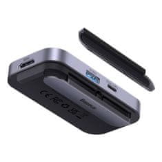 BASEUS Rozbočovač 6v1 Baseus PadJoy Series USB-C na USB 3.0 + HDMI + USB-C PD + jack 3,5 mm + SD/TF (šedý)