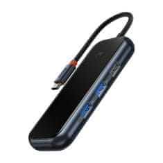 BASEUS Rozbočovač 7v1 Baseus řady AcmeJoy USB-C na 2xUSB 3.0 + HDMI + USB 2.0 + USB-C PD + SD/TF (tmavě šedý)