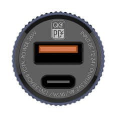 LDNIO C510Q USB, USB-C Nabíječka do auta + kabel USB-C - Lightning