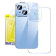 BASEUS Crystal Transparent Case a sada tvrzeného skla pro iPhone 14 Plus