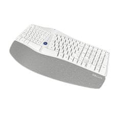 Bezdrátová ergonomická klávesnice Delux GM901D BT+2.4G (bílá)