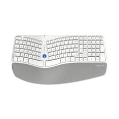 DELUX Bezdrátová ergonomická klávesnice Delux GM901D BT+2.4G (bílá)