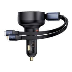 BASEUS Nabíječka do auta Baseus Enjoyment USB-C s kabelem USB-C a Lightning 60W (černá)