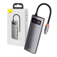 BASEUS Rozbočovač 5v1 Baseus Metal Gleam Series, USB-C na 3x USB 3.0 HDMI USB-C PD