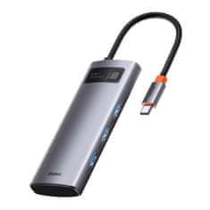 BASEUS Rozbočovač 5v1 Baseus Metal Gleam Series, USB-C na 3x USB 3.0 HDMI USB-C PD