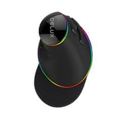 DELUX Drátová vertikální myš Delux M618Plus 4000DPI RGB