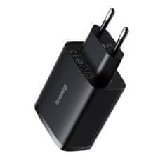 BASEUS Kompaktní rychlonabíječka Baseus, 3x USB, 17 W (černá)