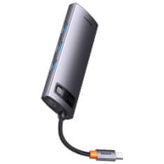 BASEUS Rozbočovač 8w1 Baseus StarJoy Metal Glam Series, USB-C do HDMI + 3 x USB 3.0 + USB-C PD + RJ45 + SD/TF