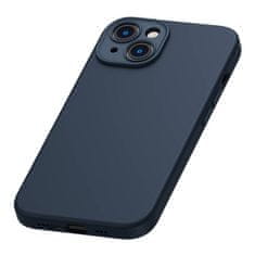 BASEUS Liquid Silica Magnetic Case a sada tvrzeného skla pro iPhone 14 Plus (modrá)