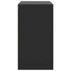 Vidaxl Bočná skrinka so sklenenými dvierkami čierna 68x37x68,5 cm