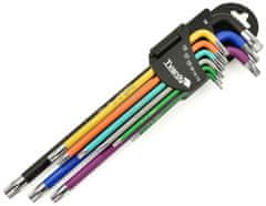 Tvardy Sada TORX farebných predĺžených kľúčov T10-T50, 9-dielna, S2, TVARDY