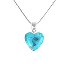 Lampglas Nežný náhrdelník Forest Heart s rýdzim striebrom v perle Lampglas NLH10
