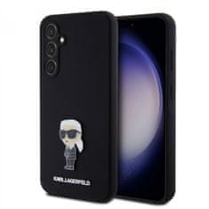Karl Lagerfeld Zadný kryt Liquid Silicone Metal Ikonik pre Samsung Galaxy S23 FE Black