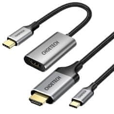 Choetech Choetech USB-C - HDMI 2.0 HUB set sivý (HUB-H12) + USB-C - HDMI kábel (3840 x 2160 @ 60Hz) 2m sivý (CH0021)