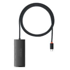 BASEUS Adaptér radu Baseus Lite HUB USB typu C - 4x USB 3.0 1m čierny (WKQX030401)