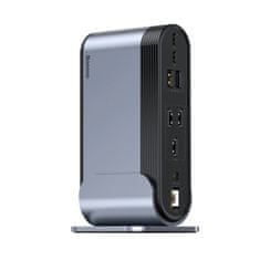 BASEUS Baseus Multifunkčný HUB 3x USB 3.2 2x čítačka kariet USB-C / AUX / 3x HDMI / RJ45 1Gbps 100W (zástrčky EU / CN / UK)