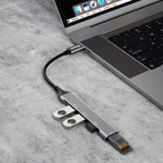 DUDAO Dudao HUB 4v1 USB-C - 4x USB-A (3 x USB2.0 / USB3.0) 6,3 cm čierny (A16T)
