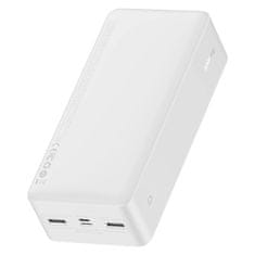 BASEUS Baseus Bipow Powerbank s displejom 30000mAh 15W biela Overseas Edition + USB - Micro USB kábel 0,25m biely PPBD050202