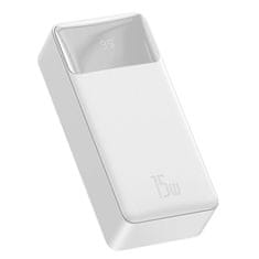 BASEUS Baseus Bipow Powerbank s displejom 30000mAh 15W biela Overseas Edition + USB - Micro USB kábel 0,25m biely PPBD050202