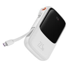 BASEUS Baseus Qpow Powerbank 10000mAh vstavaný kábel USB typu C 22,5W Rýchlonabíjanie SCP AFC FCP biela PPQD020102