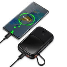 BASEUS Baseus Qpow Powerbank 10000mAh zabudovaný kábel USB typu C 22,5W Rýchlonabíjanie SCP AFC FCP fialová PPQD020105