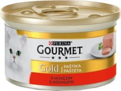 Gourmet 85g gold paštika hovězí cat