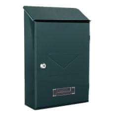 Rottner Pisa poštová schránka zelená | Cylindrický zámok | 23.5 x 36 x 9.5 cm