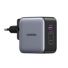Ugreen CD296 GaN nabíjačka USB / 2x USB-C 65W + adaptér EU / UK / US, čierna