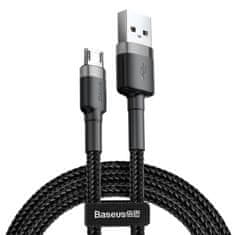 BASEUS Baseus Cafule nylonový kábel USB / micro USB QC3.0 2.4A 0,5 m čierno-sivý (CAMKLF-AG1)