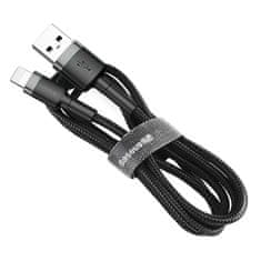 BASEUS Baseus Cafule nylonový kábel USB / Lightning QC3.0 2.4A 1M čierno-sivý (CALKLF-BG1)