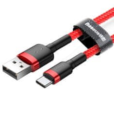 BASEUS Baseus Cafule nylonový kábel USB / USB-C QC3.0 3A 1M červený (CATKLF-B09)