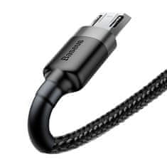 BASEUS Baseus Cafule nylonový kábel USB / micro USB QC3.0 2.4A 0,5 m čierno-sivý (CAMKLF-AG1)