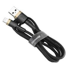 BASEUS Baseus Cafule nylonový kábel USB / Lightning QC3.0 2.4A 1M čierno-zlatý (CALKLF-BV1)