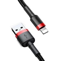BASEUS Baseus Cafule nylonový kábel USB / Lightning QC3.0 2.4A 1M čierny/červený (CALKLF-B19)