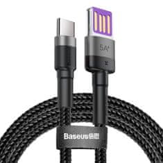 BASEUS Baseus Cafule USB-C SuperCharge 40W Quick Charge 3.0 QC 3.0 kábel 1m sivo-čierny (CATKLF-PG1)